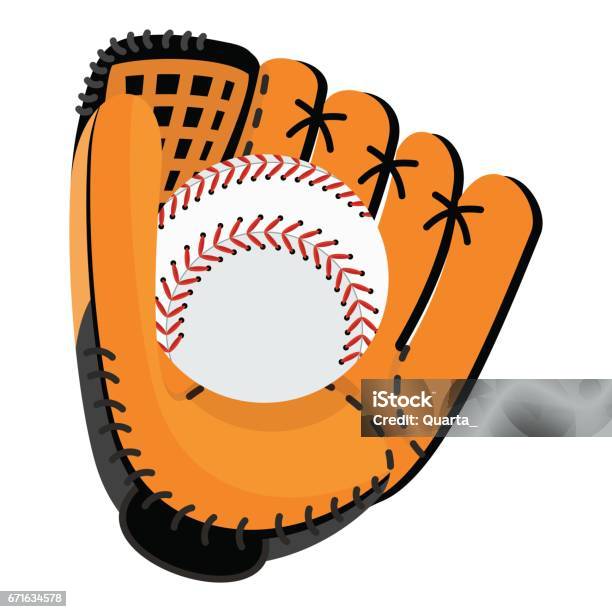 Baseball Glove With Ball Stock Illustration - Download Image Now - Baseball Catcher, Abstract, Baseball - Ball