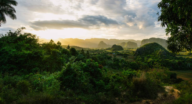 istock Panorama of Vinales Valley at dusk 671637856