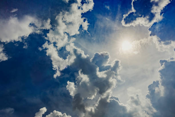 Backlit clouds stock photo