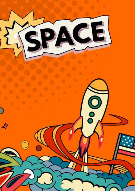 Space vector background Cartoon vector illustration of space. Moon, planet, rocket, earth, cosmonaut, comet, universe Classification milky way Hand drawn Comics cosmos cartoon of the how to draw a infinity sign stock illustrations