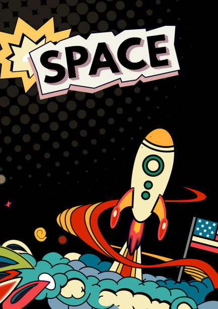 Space vector background Cartoon vector illustration of space. Moon, planet, rocket, earth, cosmonaut, comet, universe Classification milky way Hand drawn Comics cosmos cartoon of the how to draw a infinity sign stock illustrations