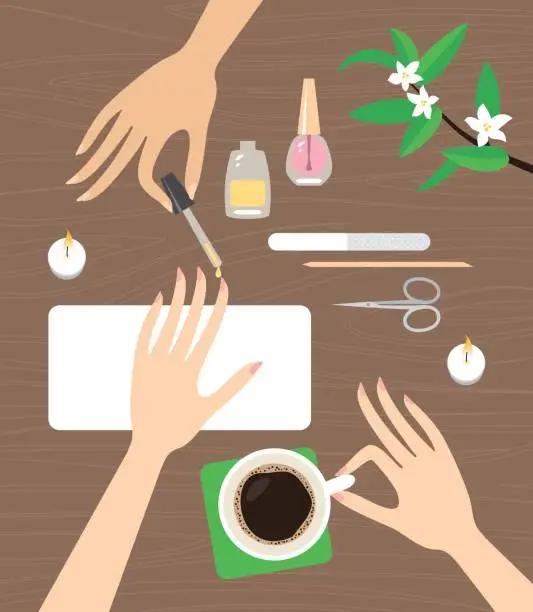 Vector illustration of Spa hand care