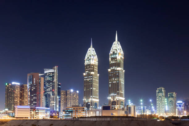 istock Dubai Internet City at night 671655070