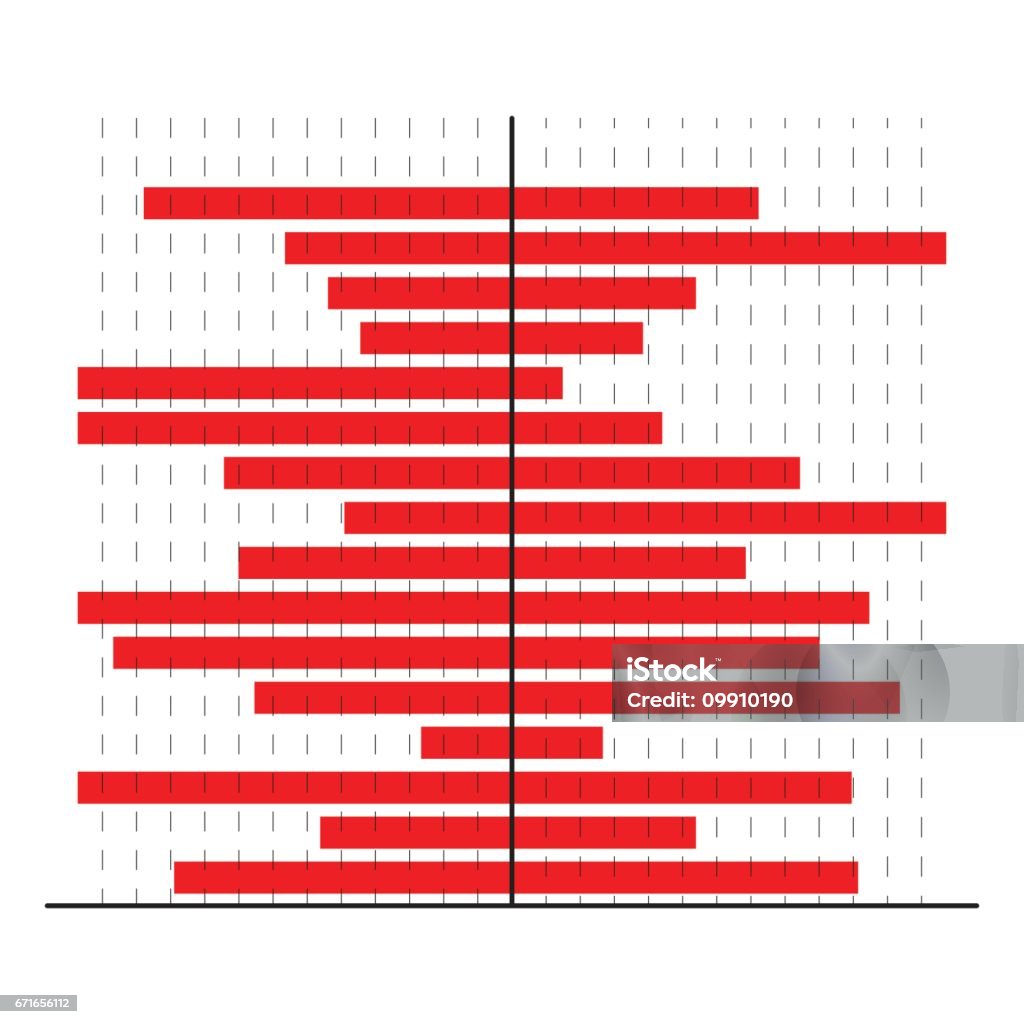 Red Block Bar Graph Horizontally Red Bars Chart Stock Illustration - Download Image Now ...