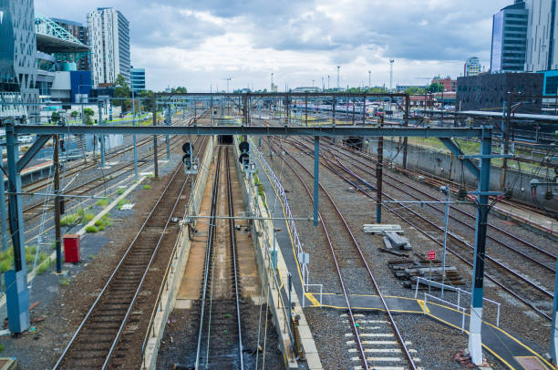 istock Rails exchange coming into Southern Cross railway station. 671657192