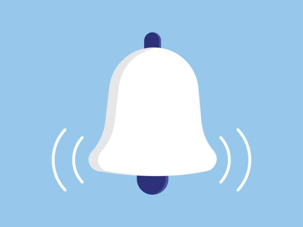 ilustrações, clipart, desenhos animados e ícones de bell notificação ícone alarme, sino de serviço, dá sinal de bell - service bell bell white background nobody