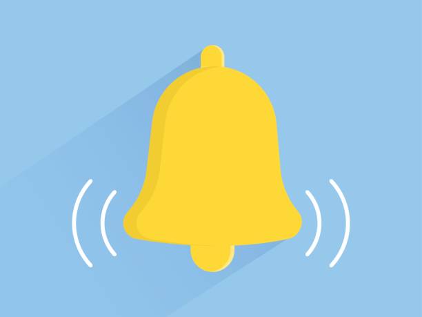 ilustrações, clipart, desenhos animados e ícones de bell notificação ícone alarme, sino de serviço, dá sinal de bell - service bell bell white background nobody