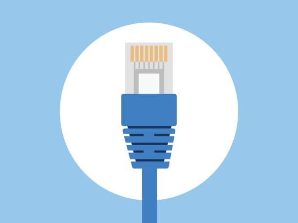 LAN Wire Ethernet cable Icon eps 10 network connection plug illustrations stock illustrations