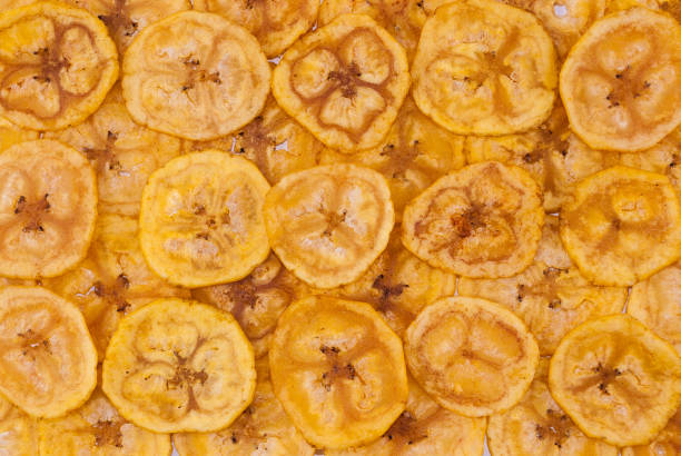 istock Closeup to Banana Chips Background/ Texture 671671156