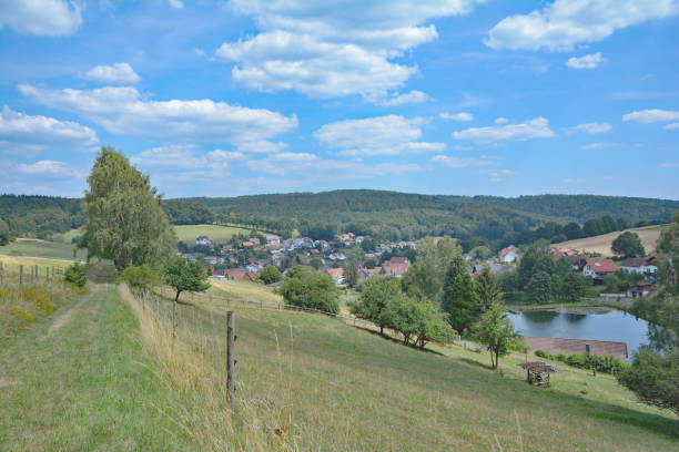 Village of Floersbach in Floersbach Valley,Spessart Nature Reserve,Hesse,Germany