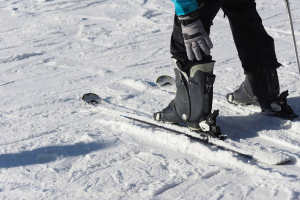 istock close up of ski low angle 671709332