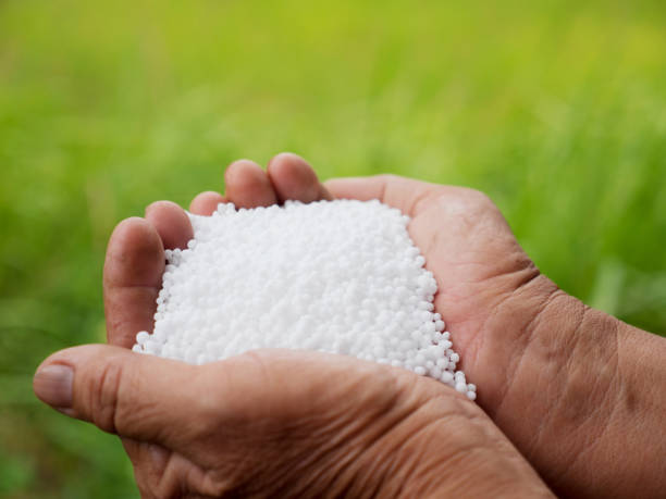 istock Farmer hand hold plant chemical fertilizer 671712276