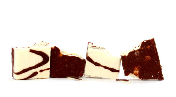 istock wafle chocolate bar covered with black and white chocolate 671714018