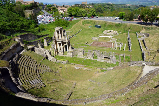 Italy, Tuscany, Volterra, April 2017, view of the Roman theater