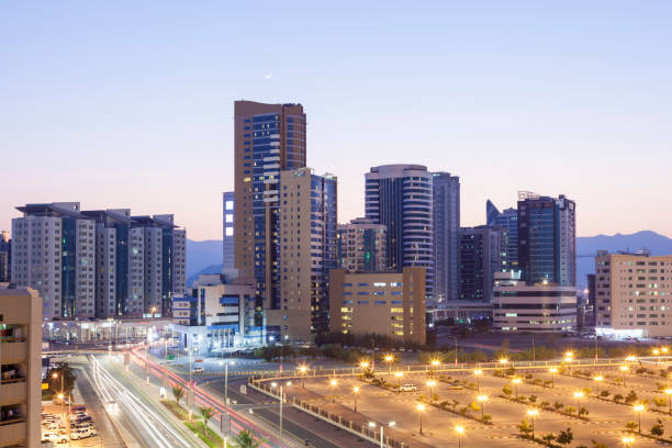 istock Fujairah City at night, UAE 671741542