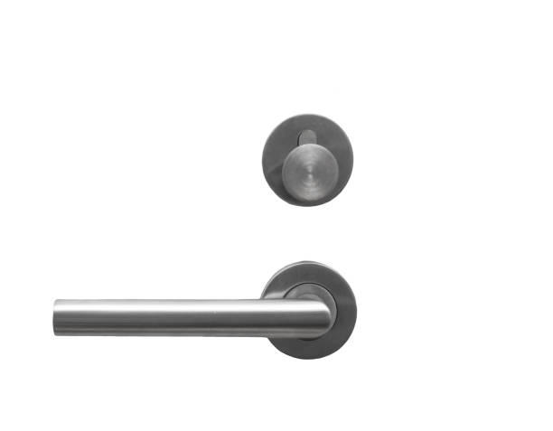 istock Metal door handle lock  isolated on white 671747374