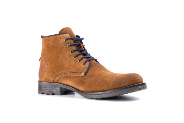 istock Male Boots on White Background, Isolated Product, Top View 671750752
