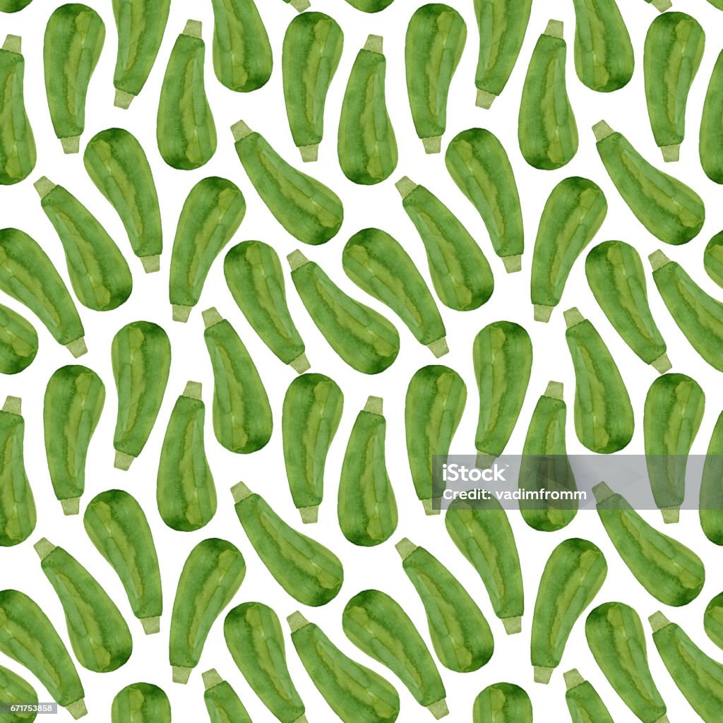 Zucchini Pattern Watercolor Zucchini Pattern Stock Illustration - Download Image Now ...