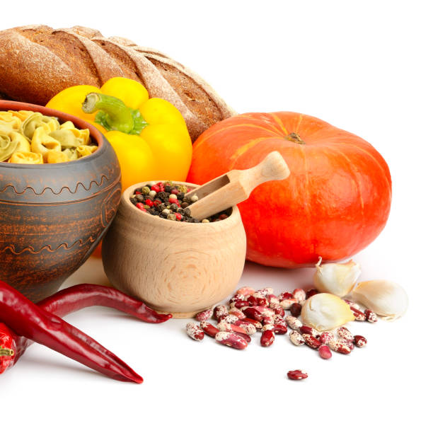 istock set of useful products (vegetables, spices, ravioli) 671764822
