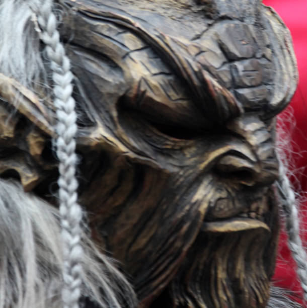 istock Monster mask during Santa Klaus parad 671767676