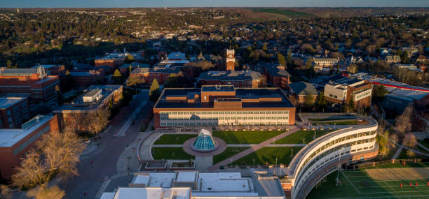 Washington State University campus aerial view Unique view of WSU from arove in the spring time whitman county washington state stock pictures, royalty-free photos & images