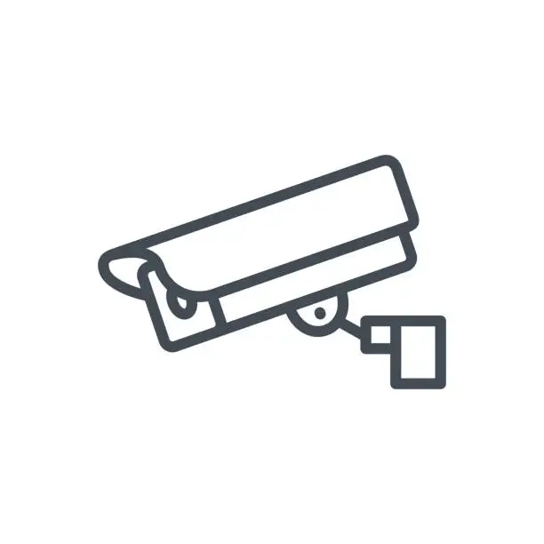 Vector illustration of Service Work Hotel Line Icon Spy Camera Cam