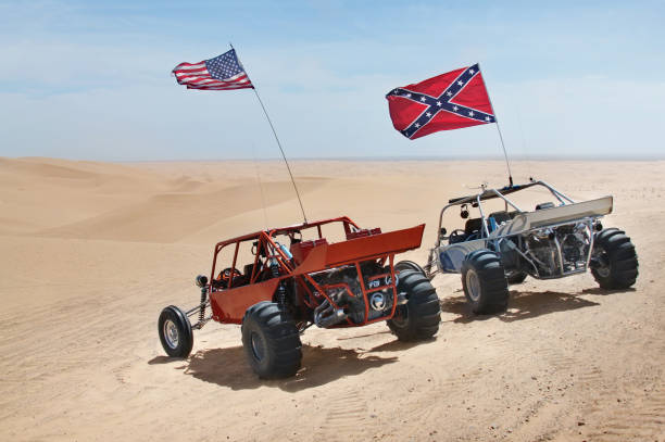 ATVs at the desert stock photo