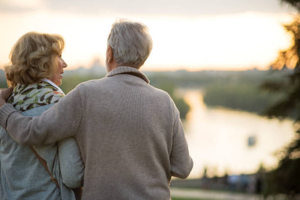 istock Happy senior couple traveling 671776268