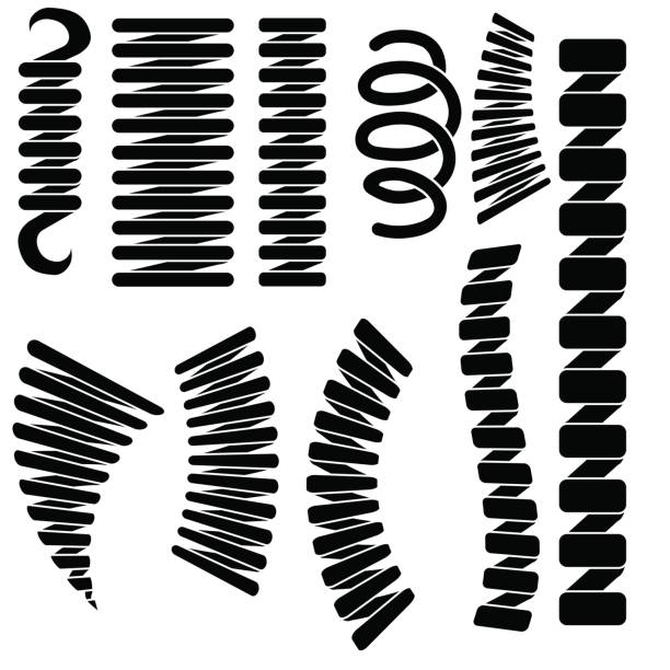 スプリングス シルエットのセット - springs spiral flexibility metal点のイラスト素材／クリップアート素材／マンガ素材／アイコン素材