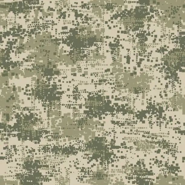 Vector illustration of Military army uniform pixel seamless pattern