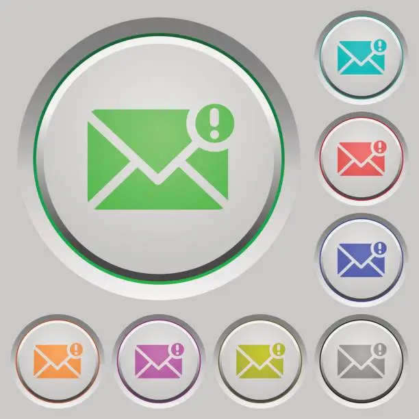 Vector illustration of Important message push buttons