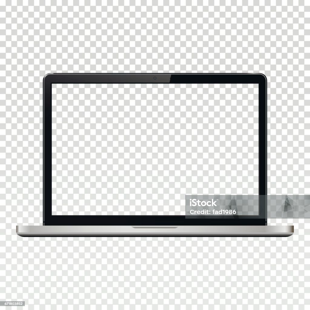 Laptop with transparent screen isolated on transparent background Laptop with transparent screen isolated on transparent background. Vector illustration. Black Color stock vector