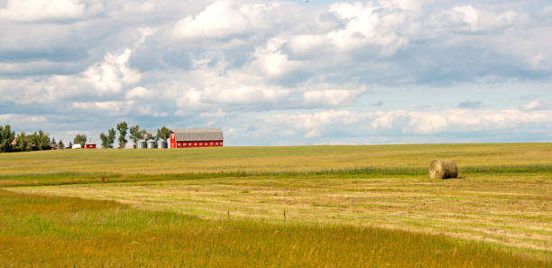 istock Red barn at different seasons of the year- fall 671809004