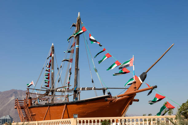 istock Historic ship in Khor Fakkan, UAE 671810304