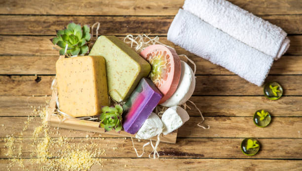 istock Spa still life on wooden background 671815974