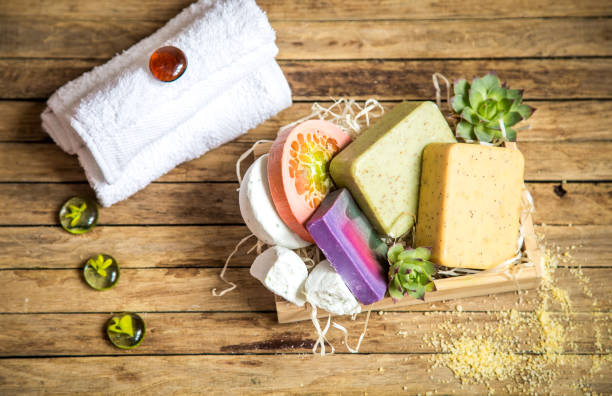 istock Spa still life on wooden background 671816012