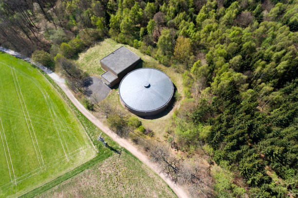 istock Water reservoir - aerial view 671816516