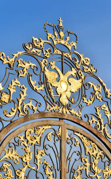 Photo of Fragment of Catherine palace fence in Tsarskoye Selo.