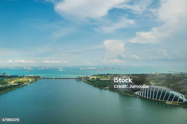 Singapore 27 March 2017 View Of Garden By The Bay In Singapore From Singapore Flyer Stock Photo - Download Image Now