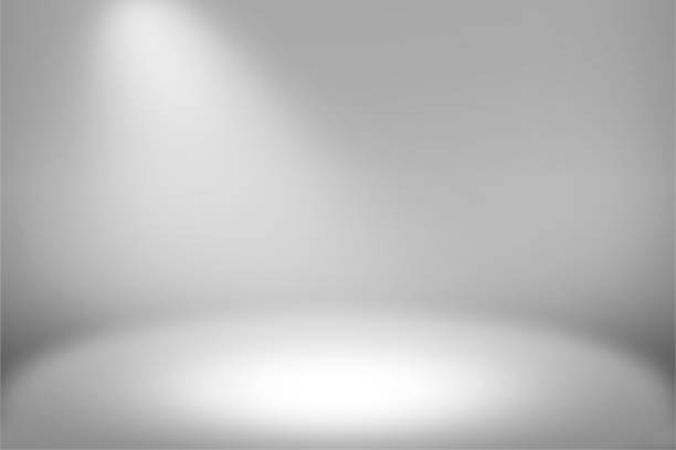 istock Product Showscase Spotlight Background - White Clear Photographer Studio in Round Cylindrical Platform 671858832
