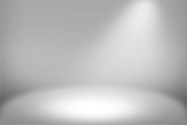 istock Product Showscase Spotlight Background - White Clear Photographer Studio in Round Cylindrical Platform 671858858
