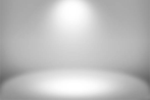 istock Product Showscase Spotlight Background - White Clear Photographer Studio in Round Cylindrical Platform 671861458