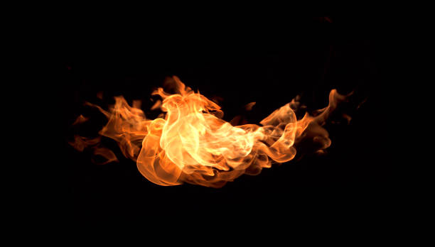 istock Fire flames on a black 671870190