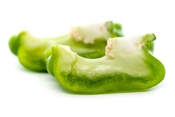 istock Slices of green bell pepper 671879420
