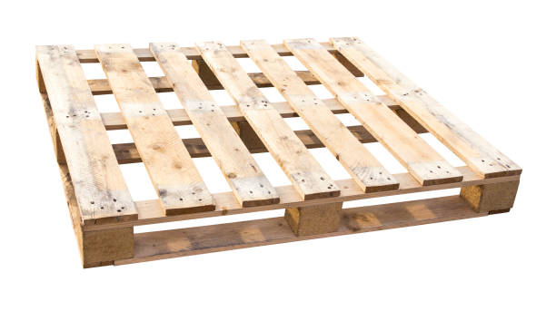 istock Wooden pallet isolated on white background with clipping path 671880178
