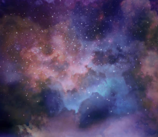 istock Night sky with stars and nebula 671882662
