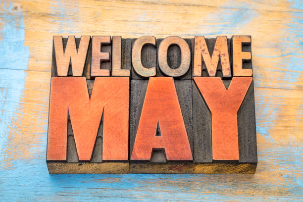 istock Welcome May in letterpress wood type 671888776
