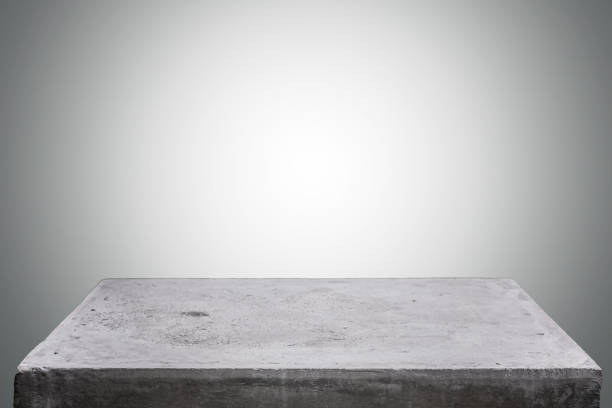 istock Empty concrete table top on concrete gradient background,  Template mock up for display of your product. 671896266