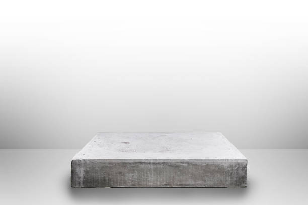 Empty concrete table top on concrete gradient background,  Template mock up for display of your product.