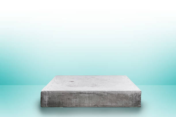 istock Empty concrete table top on concrete gradient background,  Template mock up for display of your product. 671896424